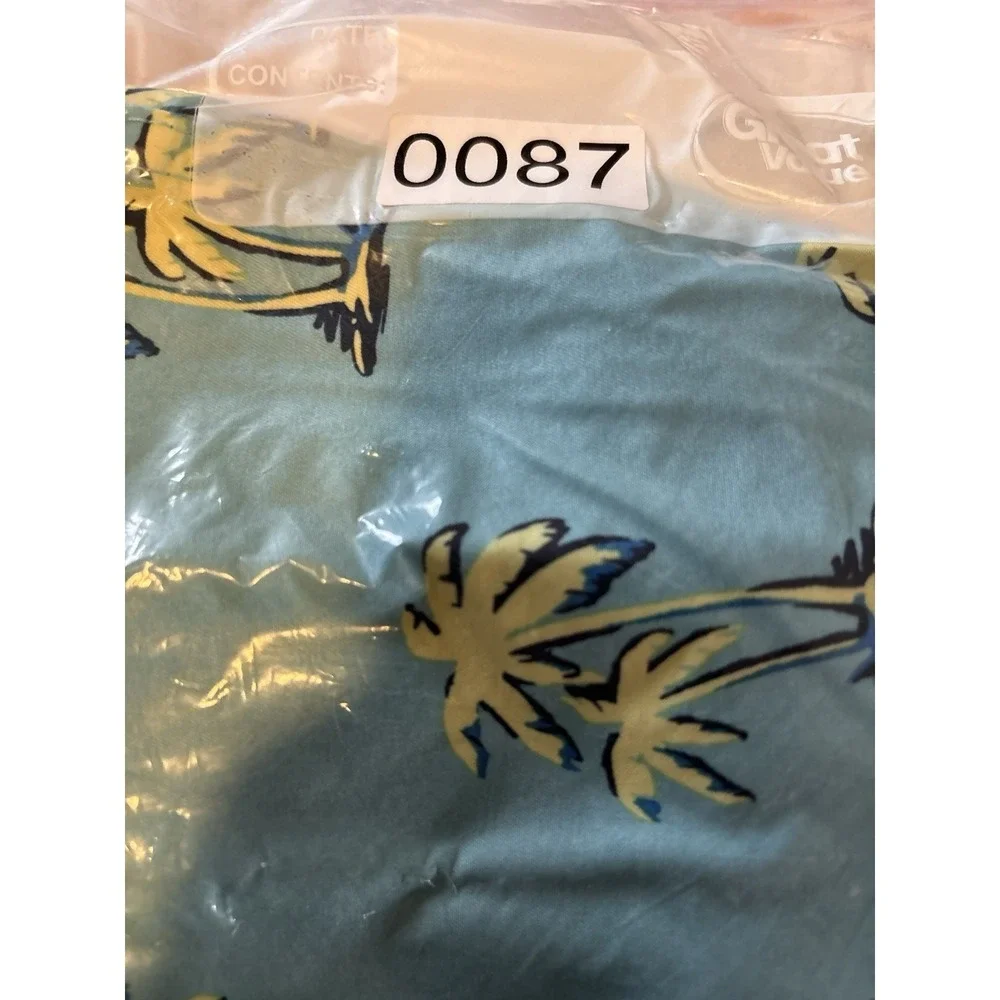 Hollister Men's Aqua Blue Swim Trunks Palm Trees Drawstring 6